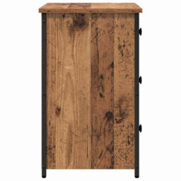 Berkfield Old Wood Table Old Wood Mdf, Particle Board, Metal Medium - thumbnail 7