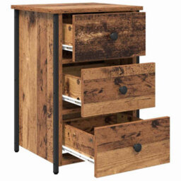 Berkfield Old Wood Table Old Wood Mdf, Particle Board, Metal Medium - thumbnail 5
