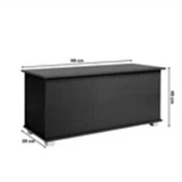 Ottoman Storage Chest Black Toy Chest Bedding Or Blanket Box Large Wooden - thumbnail 2