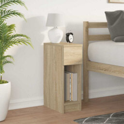 Berkfield Bedside Cabinet With Drawer Sonoma Oak 20X36X60 Cm - thumbnail 3