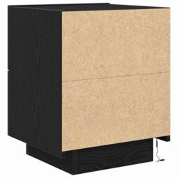 Berkfield Modern Bedside Cabinet With Led Lights Black Oak 45X40X55 Cm - thumbnail 8
