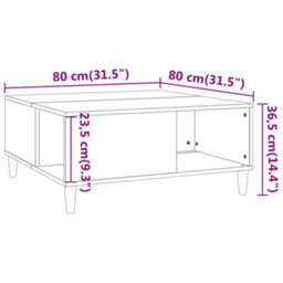 Berkfield Coffee Table Concrete Grey 80X80X36.5 Cm Engineered Wood - thumbnail 8