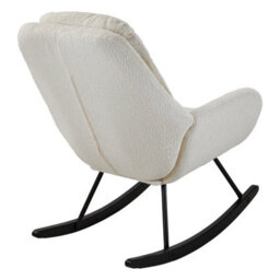 Living And Home Beige Teddy Fleece Upholstered Rocking Chair - thumbnail 6