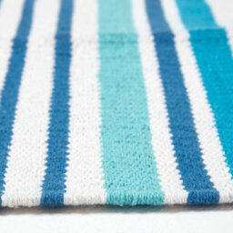 Homescapes Modern Blue Scandinavian Style Striped Cotton Rug, 90 X 150 Cm - thumbnail 4