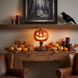 Pumpkin Lamp Halloween Night Light Usb Resin Tabletops, Orange Glow Tabletop Lamp For Bedroom Decor, Usb Powered - thumbnail 7