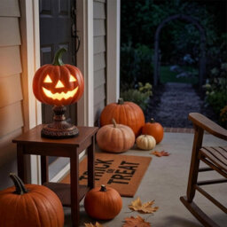 Pumpkin Lamp Halloween Night Light Usb Resin Tabletops, Orange Glow Tabletop Lamp For Bedroom Decor, Usb Powered - thumbnail 6