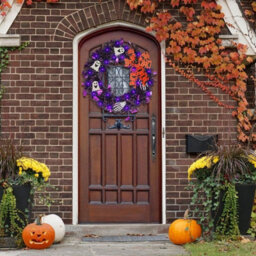 Amorly Light Up Halloween Wreath For Front Door, 13.8 Inch Ghost Wreath, Indoor Window, Wall, Party & Holiday Home Decorations - thumbnail 8
