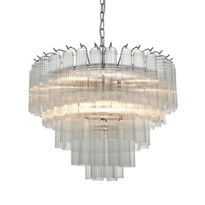 Luminosa Lighting Luminosa Toulouse 12 Light Multi Arm Lamp Ceiling Pendant Bright Nickel - image 1