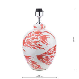 DAR Simone Ceramic Table Lamp Coral & White Fish Pattern Base Only - thumbnail 3