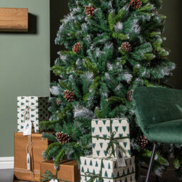 Samuel Alexander 7Ft (2.1M) Frosted Glacier Pine Snow Tipped Christmas Tree With Pinecones And 956 Tips - thumbnail 6