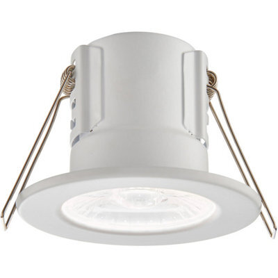 Tool-Less Recessed Bathroom Ip65 Downlight - 8.5W Cool White Led - Matt White - image 1