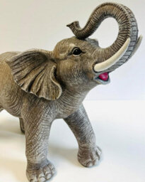 My Square Mile Elephant Ornament, Indoor Outdoor Resin Ornament, 42 Cm Wide, 35 Cm High, Large African Grey Elephant Garden Statue Gift - thumbnail 2