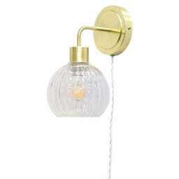 First Choice Lighting Set Of 2 Toby - Satin Brass Plug In Wall Light Fittings Only - thumbnail 3