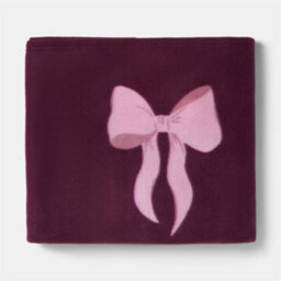 Ohs Bow Polar Fleece Soft Warm Throw Blanket - Burgundy - thumbnail 8