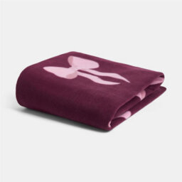 Ohs Bow Polar Fleece Soft Warm Throw Blanket - Burgundy - thumbnail 5