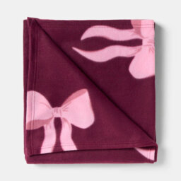 Ohs Bow Polar Fleece Soft Warm Throw Blanket - Burgundy - thumbnail 7