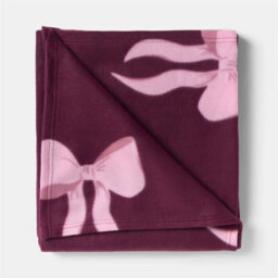Ohs Bow Polar Fleece Soft Warm Throw Blanket - Burgundy - thumbnail 6
