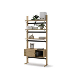 Arte Ollie 1 Bookcase In Oiled Oak - Versatile Storage Solution - W88Cm X H193Cm X D40Cm - thumbnail 3