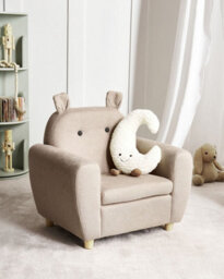 Beliani Kids Armchair Hippo Maribo Fabric Taupe - thumbnail 2