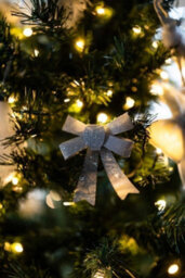 3Pc Silver Glitter Bow Christmas Tree Set - thumbnail 8