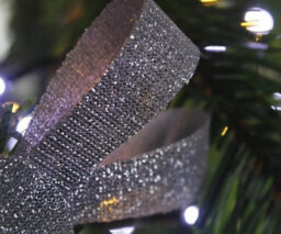 3Pc Silver Glitter Bow Christmas Tree Set - thumbnail 4