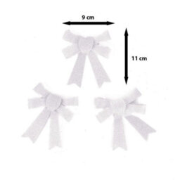 3Pc Silver Glitter Bow Christmas Tree Set - thumbnail 3