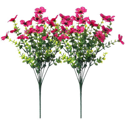 2 Pack 2 - Piece Bundle Of Artificial Flowers, Uv - Resistant Outdoor Plastic Greenery Plants For Indoor And Outdoor Use - image 1
