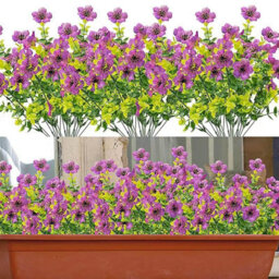 2 Pack 2 - Piece Bundle Of Artificial Flowers, Uv - Resistant Outdoor Plastic Greenery Plants For Indoor And Outdoor Use - thumbnail 2