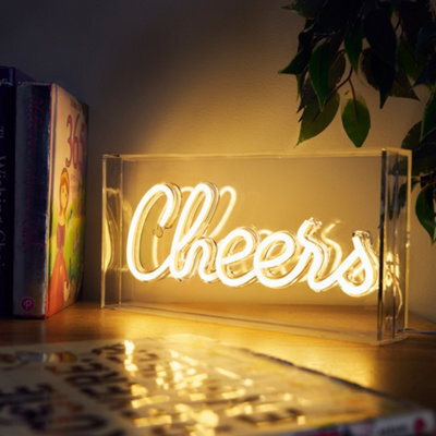 Litecraft Glow White Led Cheers Acrylic Neon Style Light Box - image 1