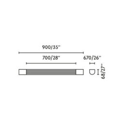 Luminosa Lighting Luminosa Kiva 90Cm Led Bathroom Wall Lamp Matt Black Ip44 14W 2700K - thumbnail 2