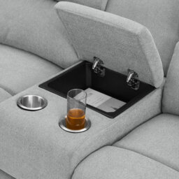Home Detail Jacob 3 Seater Manual Recliner Sofa With Right Hand Chaise, Light Grey Linen - thumbnail 4