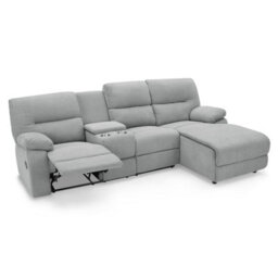 Home Detail Jacob 3 Seater Manual Recliner Sofa With Right Hand Chaise, Light Grey Linen - thumbnail 3