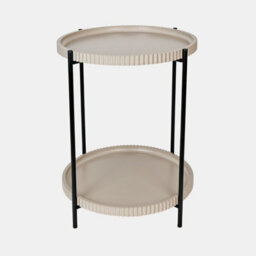 Ohs Ribbed Two-Layer Tray Side Table Engineered Wood End Tables - Natural - thumbnail 3