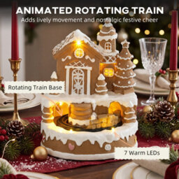 Homcom Christmas Gingerbread House With Led Lights, Music - thumbnail 5