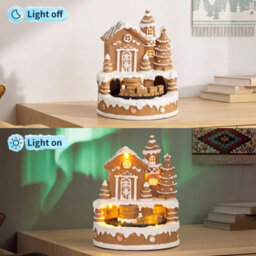 Homcom Christmas Gingerbread House With Led Lights, Music - thumbnail 7