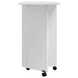 Berkfield Rolling Cabinet With Desk Moss White Solid Wood Pine - thumbnail 5