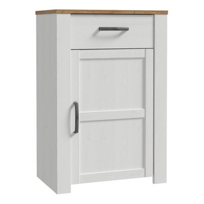 Furniture To Go Bohol 1 Door 1 Drawer Shoe Cabinet In Riviera Oak/white - image 1
