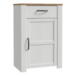 Furniture To Go Bohol 1 Door 1 Drawer Shoe Cabinet In Riviera Oak/white - thumbnail 1