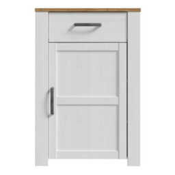 Furniture To Go Bohol 1 Door 1 Drawer Shoe Cabinet In Riviera Oak/white - thumbnail 2