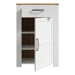 Furniture To Go Bohol 1 Door 1 Drawer Shoe Cabinet In Riviera Oak/white - thumbnail 4