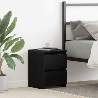 Berkfield Bedside Cabinet With Drawers Black Oak 30X30X40 Cm - image 1