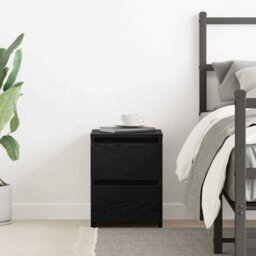 Berkfield Bedside Cabinet With Drawers Black Oak 30X30X40 Cm - thumbnail 4