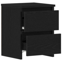 Berkfield Bedside Cabinet With Drawers Black Oak 30X30X40 Cm - thumbnail 5