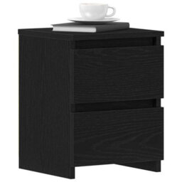 Berkfield Bedside Cabinet With Drawers Black Oak 30X30X40 Cm - thumbnail 3