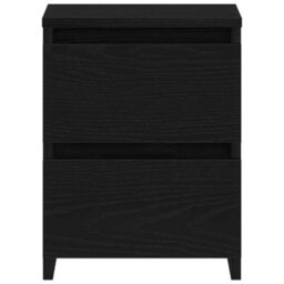 Berkfield Bedside Cabinet With Drawers Black Oak 30X30X40 Cm - thumbnail 6