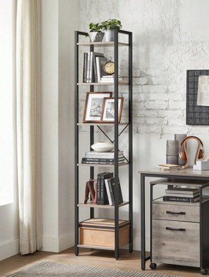 LEDREM 6-Tier Bookshelf, Bookcase, Shelving Unit, For Office, Study, Living Room, Bedroom, 30 X 40 X 187.5 Cm, Industrial - image 1