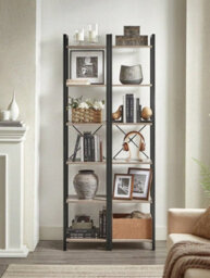 LEDREM 6-Tier Bookshelf, Bookcase, Shelving Unit, For Office, Study, Living Room, Bedroom, 30 X 40 X 187.5 Cm, Industrial - thumbnail 3