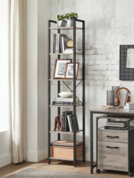 LEDREM 6-Tier Bookshelf, Bookcase, Shelving Unit, For Office, Study, Living Room, Bedroom, 30 X 40 X 187.5 Cm, Industrial - thumbnail 1