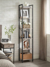 LEDREM 6-Tier Bookshelf, Bookcase, Shelving Unit, For Office, Study, Living Room, Bedroom, 30 X 40 X 187.5 Cm, Industrial - thumbnail 5