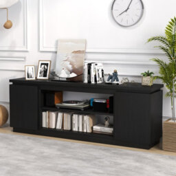 Gainoom 178Cm Media Console Table Black Tv Cabinet For Tvs Up To 80Inch - thumbnail 5